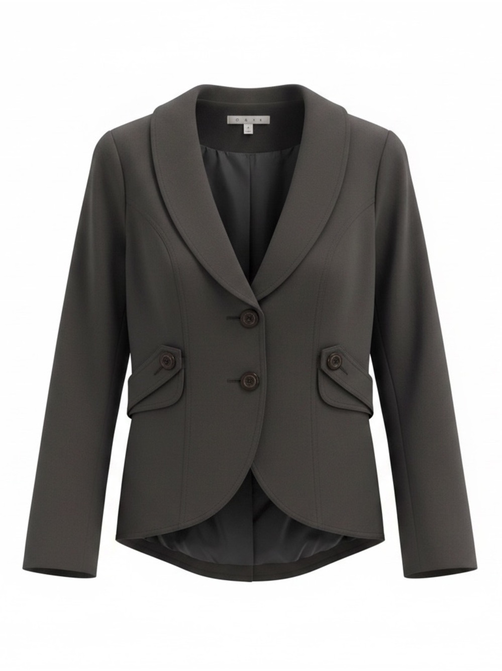 CAbi Charcoal brown Shawl Collar Tailored Blazer